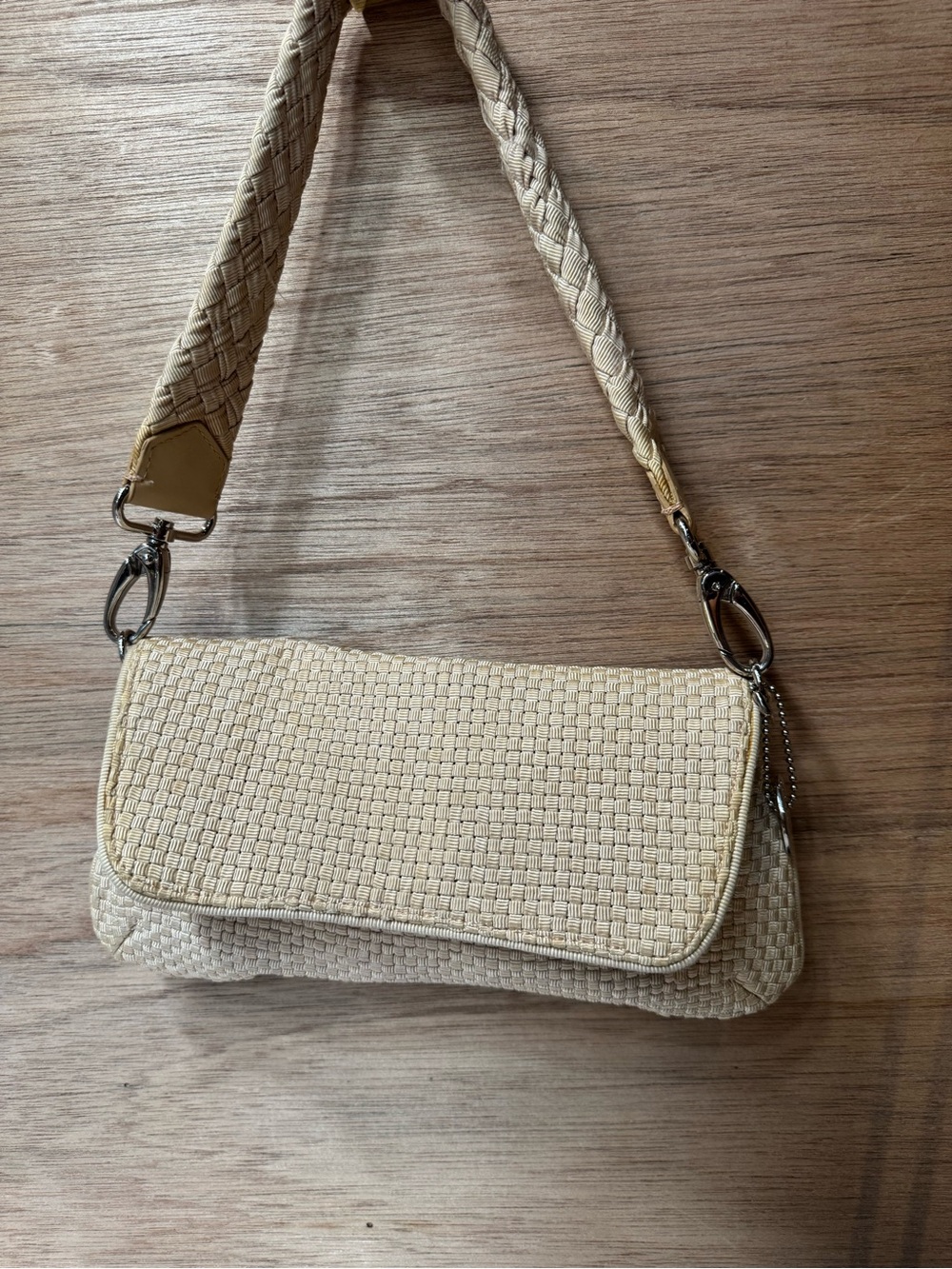 The Sak Braided Cream Woven Mini Shoulder Bag